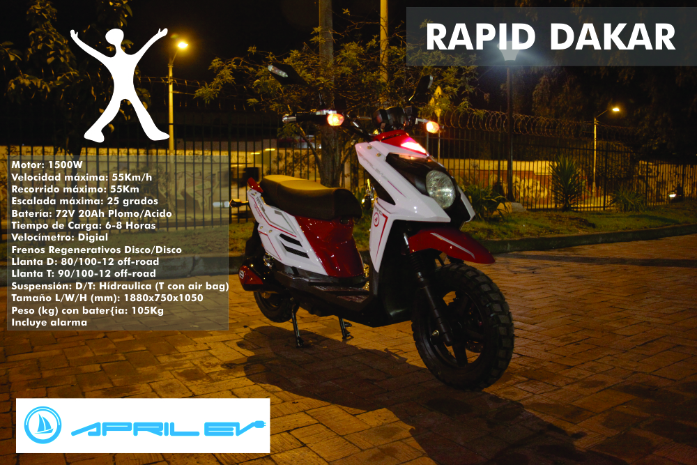 Moto Rapid Dakar April EV - Tienda Flatland - Free Culture Shop
